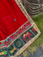 RED VARAJANA DUPATTA HANDMADEAHOLIC BY MISHKA