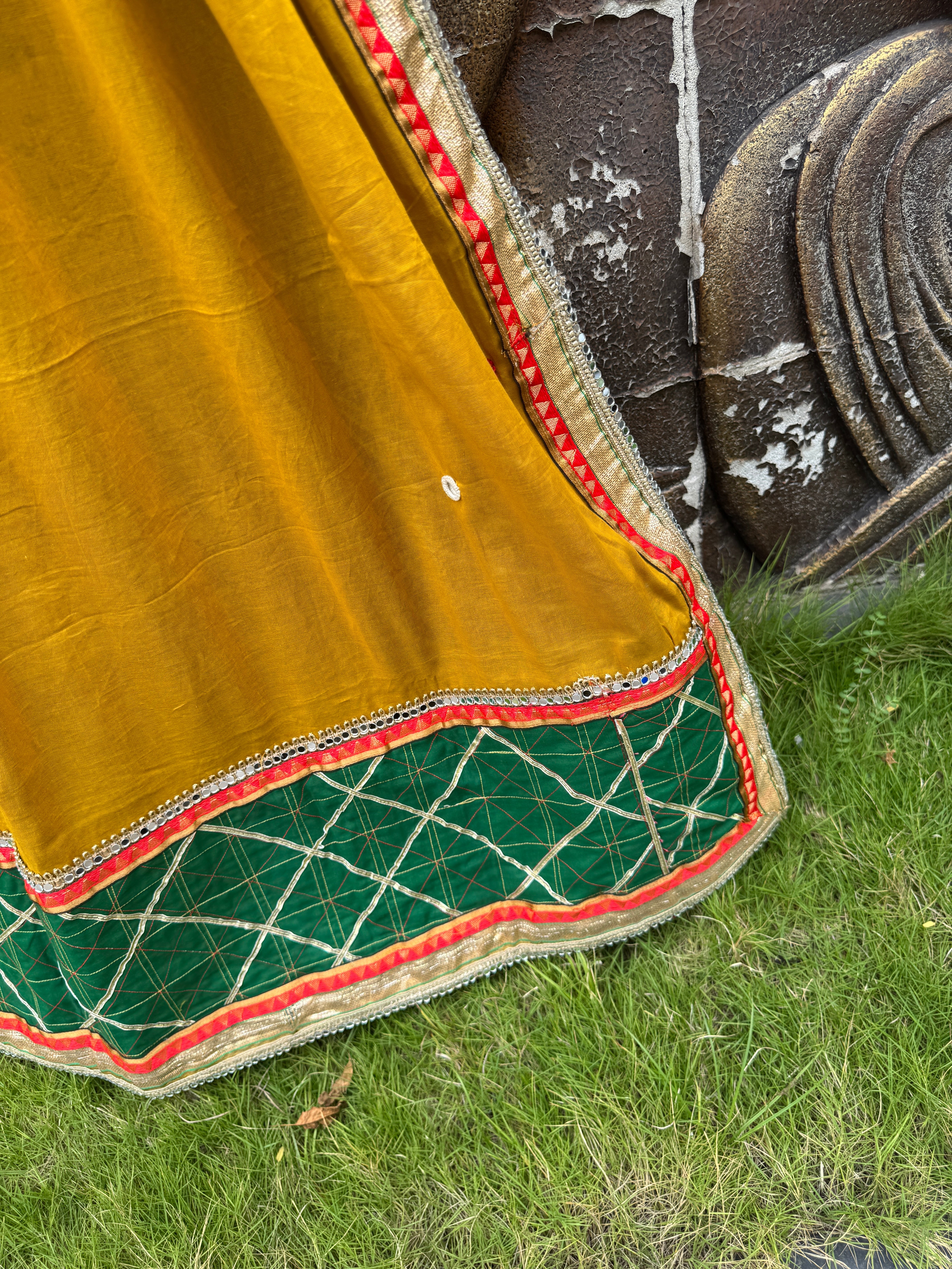 Mustard Varajana Mulmul Cotton Dupatta HANDMADEAHOLIC BY MISHKA