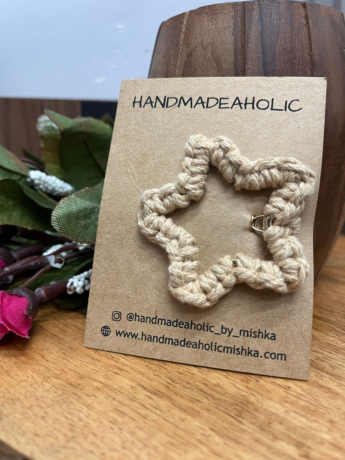 CREAM STAR MACRAME HAIR CLIP HANDMADEAHOLIC BY MISHKA