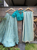 PASTEL BANARASI SILK CHANIYA CHOLI HANDMADEAHOLIC BY MISHKA