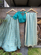 PASTEL BANARASI SILK CHANIYA CHOLI HANDMADEAHOLIC BY MISHKA