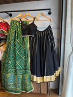 GREEN BANDHANI WITH BLACK CHANIYA CHOLI HANDMADEAHOLIC BY MISHKA