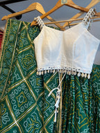 GREEN BANDHANI CHANIYA CHOLI HANDMADEAHOLIC BY MISHKA