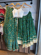 GREEN BANDHANI CHANIYA CHOLI HANDMADEAHOLIC BY MISHKA