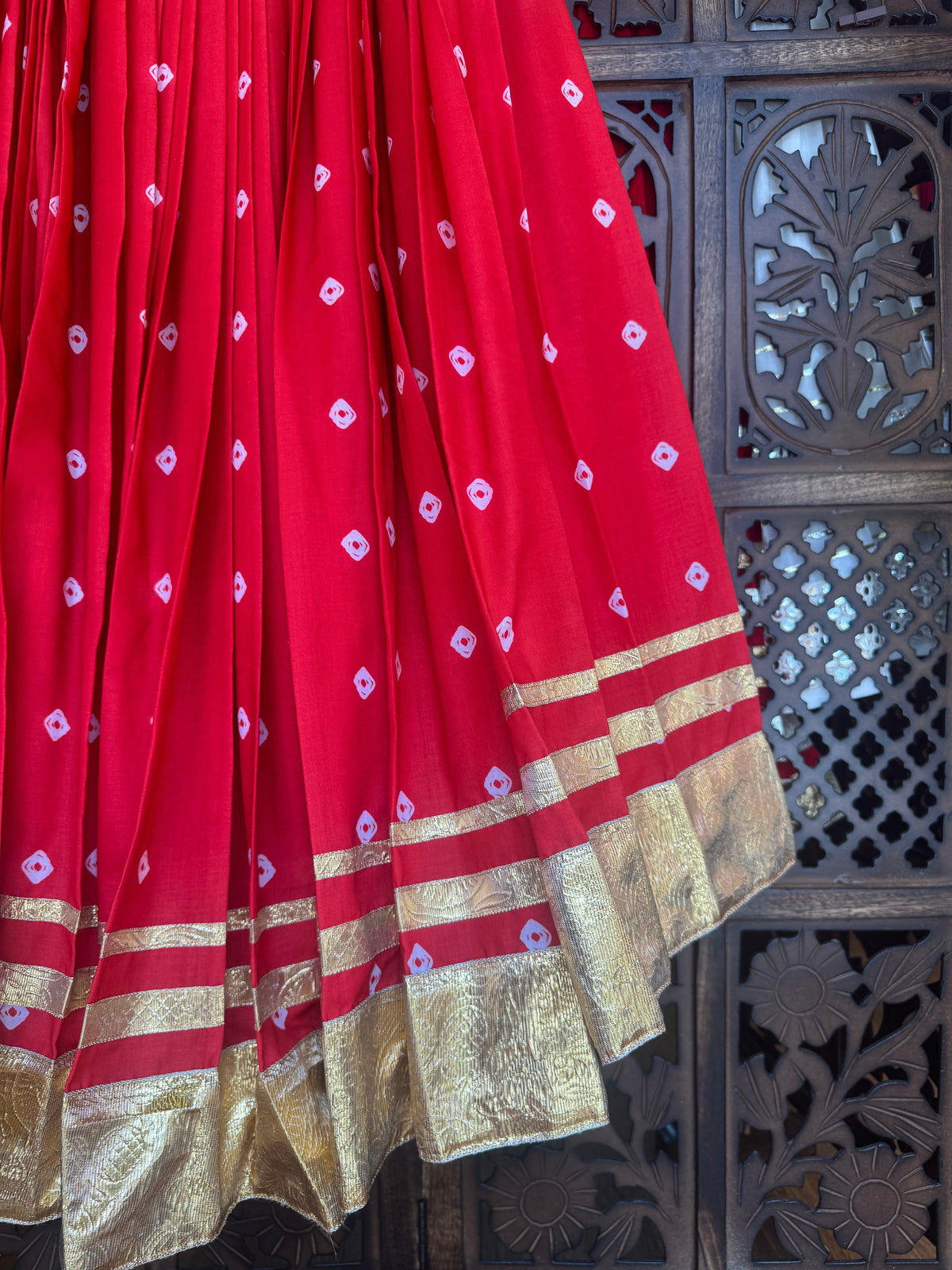 ORANGE BANDHANI SKIRT RAAS'25 HANDMADEAHOLIC BY MISHKA