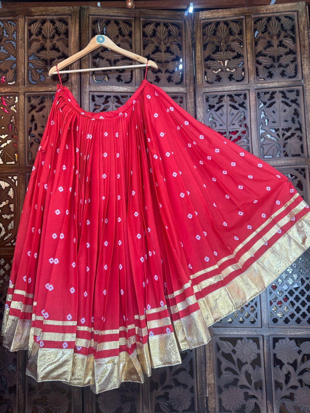 ORANGE BANDHANI SKIRT RAAS'25 HANDMADEAHOLIC BY MISHKA