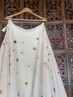 OFF WHITE UMBRELLA MULTI MIRROR WORK SKIRT HANDMADEAHOLIC BY MISHKA
