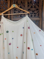 OFF WHITE UMBRELLA MULTI MIRROR WORK SKIRT HANDMADEAHOLIC BY MISHKA