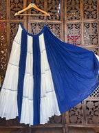 BLUE AND OFF WHITE SKIRT RAAS'25 HANDMADEAHOLIC BY MISHKA