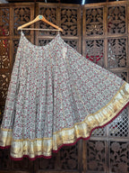 OFF WHITE AJRAKH SKIRT RAAS'25 HANDMADEAHOLIC BY MISHKA