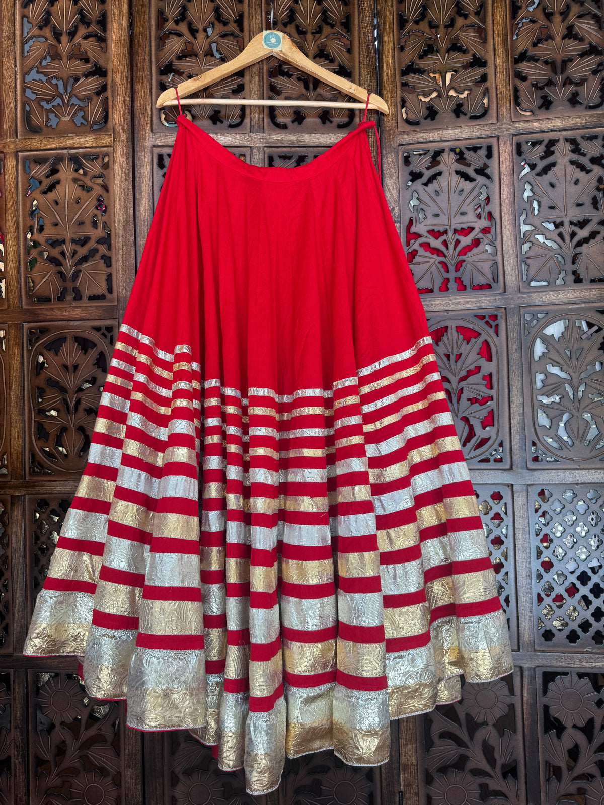 RED LAMPI SKIRT RAAS'25 HANDMADEAHOLIC BY MISHKA