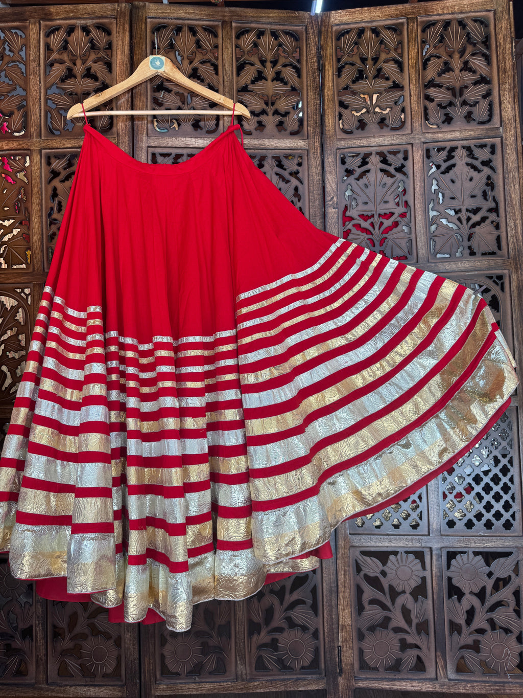 RED KIDS SKIRT RAAS'25 HANDMADEAHOLIC BY MISHKA