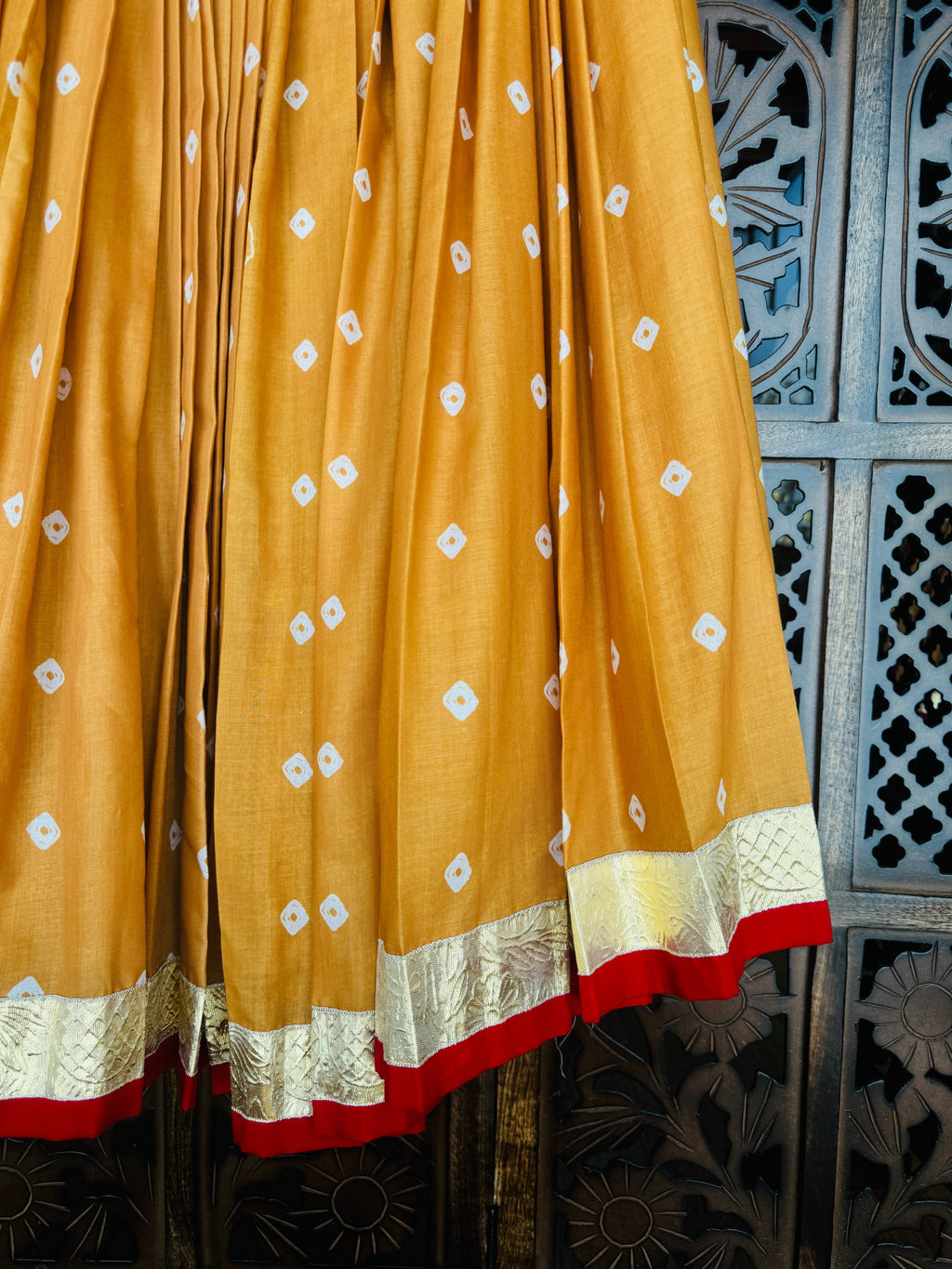 MUSTRAD BANDHANI KIDS SKIRT RAAS'25 HANDMADEAHOLIC BY MISHKA