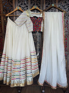 OFF WHITE MULTI GOTTA CHANIYA CHOLI RAAS'25 HANDMADEAHOLIC BY MISHKA