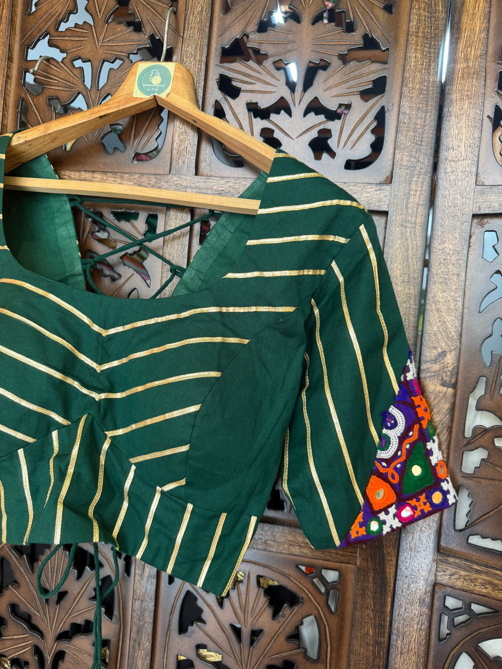 GREEN BANJARA BLOUSE HANDMADEAHOLIC BY MISHKA