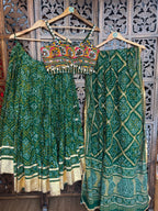 GREEN BANDHANI CHANIYA CHOLI RAAS'25 HANDMADEAHOLIC BY MISHKA