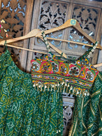 GREEN BANDHANI CHANIYA CHOLI RAAS'25 HANDMADEAHOLIC BY MISHKA