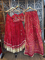 RED BANDHANI CHANIYA CHOLI RAAS'25 HANDMADEAHOLIC BY MISHKA