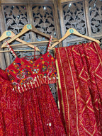 RED BANDHANI CHANIYA CHOLI RAAS'25 HANDMADEAHOLIC BY MISHKA