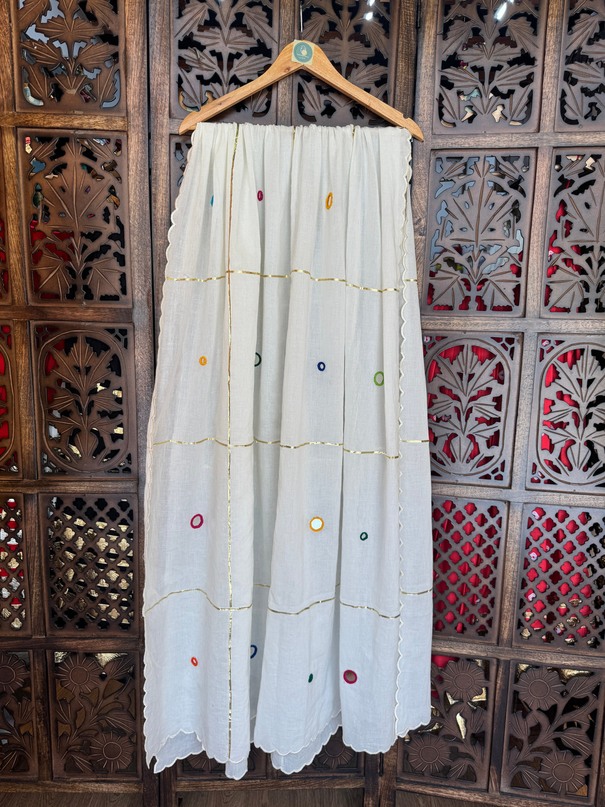 OFF WHITE MIRROR DUPATTA HANDMADEAHOLIC BY MISHKA