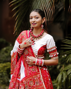 RED BANDHANI CHANIYA CHOLI HANDMADEAHOLIC BY MISHKA