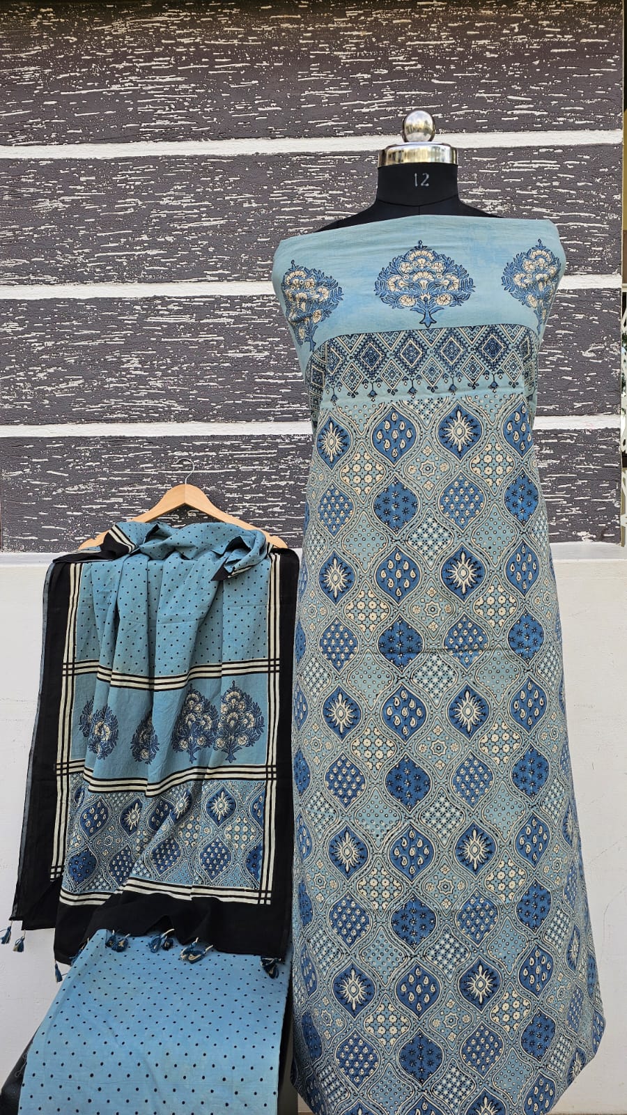 Handblocked Ajrakh Taj Cotton Full Sets