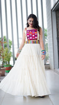 OFF WHITE & AFGHANI  CHANIYA CHOLI HANDMADEAHOLIC BY MISHKA