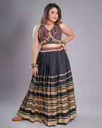 MULTI LAMPI BLACK CHANIYA CHOLI RAAS'25 HANDMADEAHOLIC BY MISHKA