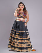 MULTI LAMPI BLACK CHANIYA CHOLI RAAS'25 HANDMADEAHOLIC BY MISHKA