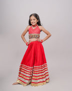 RED KIDS CHOLI RAAS'25 HANDMADEAHOLIC BY MISHKA