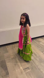 PARROT GREEN BANJARA KIDS CHOLI